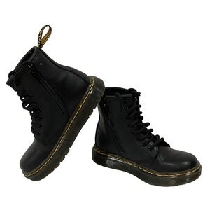 DR DOC MARTENS kids 1460 combat boots lace zip leather black Zavala JR sz 11 NEW